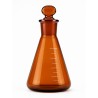 Matraz Erlenmeyer Ámbar con Esmerilado y Tapón Borosilicato 3.3 OMSONS — 25 a 500 mL
