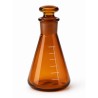 Matraz Erlenmeyer Ámbar con Esmerilado y Tapón Borosilicato 3.3 OMSONS — 25 a 500 mL