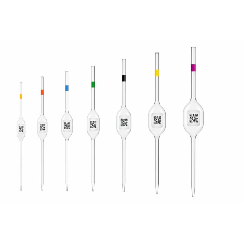 Pipetas Volumétricas Una Marca Clase A OMSONS — Certificado Individual QR · 1 a 100 mL