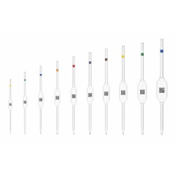 Pipetas Volumétricas Una Marca Clase A OMSONS — Certificado Individual QR · 1 a 100 mL
