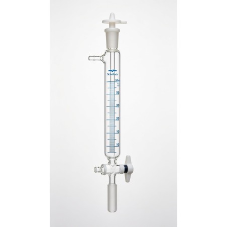 Bureta de Vidrio Borosilicato 3.3 OMSONS — Llave de Vidrio Schellbach · Clase A Cert. por Lote · 10 a 100 mL