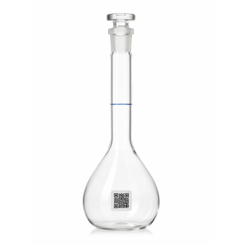 Matraces Aforados Clase A Borosilicato 3.3 OMSONS — Certificado Individual QR · 25 a 500 mL